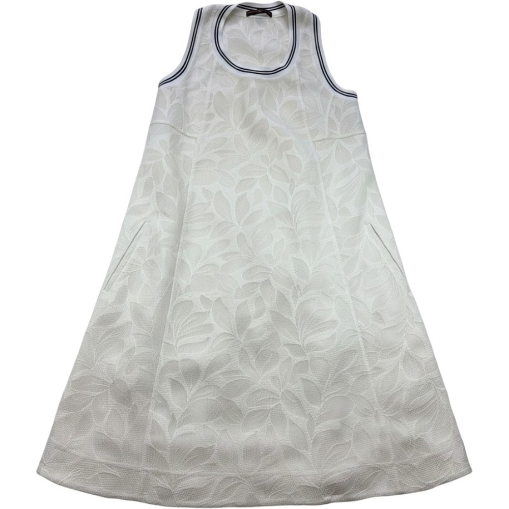 High Tech Everyday Couture White Lace Leaf Dress Hoity Sleeveless US 6 Pockets